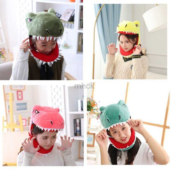 Parti şapkaları cosplay parti komik peluş dinozor kapağı hayat benzeri hayvan şapkası headgear headdress fotoğraf performansı sahne sahne hkd230807