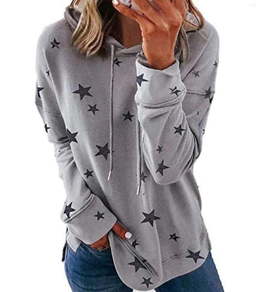 Moletom Feminino Primavera Outono Moletom Para Mulheres Oversized Manga Longa com Capuz Tops Vintage Impresso Casaul Baggy Pulôver Blusas