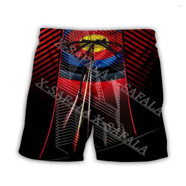 Shorts masculinos para equipe de tiro com arco, presente personalizado, natação, verão, praia, férias, calças esportivas meia-calça-2