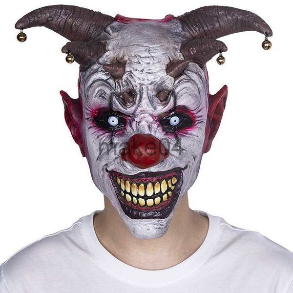Maschere per feste Maschera da clown malvagio Horror Villian Slasher Circo Carnevale Halloween Party Jester Costume Puntelli J230807