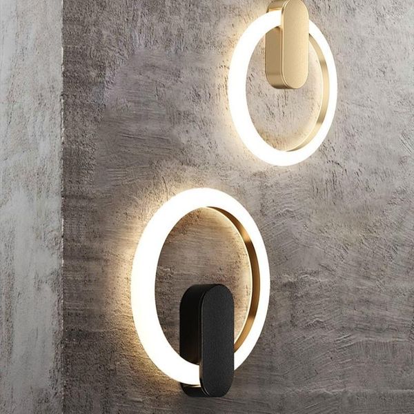 Lampada da parete Camera da letto Comodino Nordic Simple Ring Decor Led Soggiorno Sfondo Corridoio Scala Corridoio decorativo