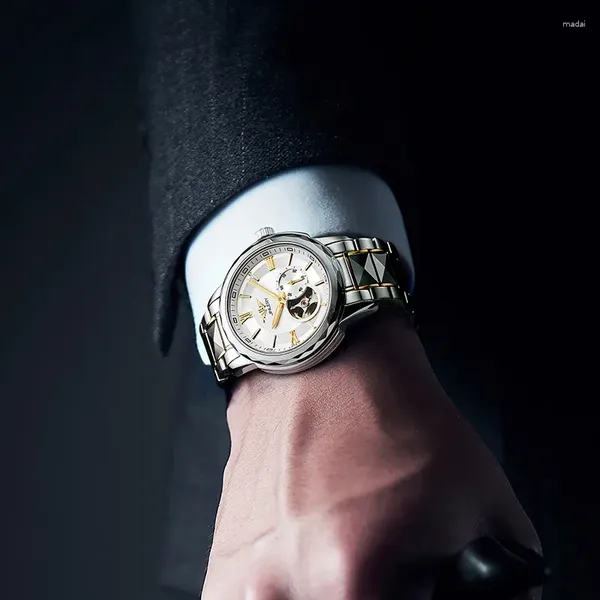 Armbanduhren JINLERY Echte Herren Automatische Mechanische Uhren Hohe Qualität Luxus Business Geeignet Für Jedes Szenario 2024 Uhr Männlich
