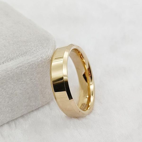 Eheringe Echter Wolframcarbid-Ring Modeschmuck Hochpolieren 6mm abgeschrägte Liebespaare für Männer und Frauen