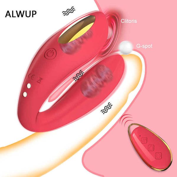 Drahtloser Fernbedienungsvibrator für Frauen, Klitoris-Stimulator, U-förmiger Dildo, G-Punkt-Klitoris-Masturbator, weibliches Paar