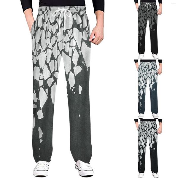 Herrenhose Herren Four Seasons Chouxiangma Digital 3D-gedruckter Kordelzuggürtel Lässige Sporthose für Männer Mädchen Fußpantoffel