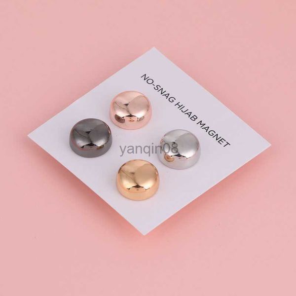 Pimler broşlar 4pcs/set güçlü metal kaplama manyetik hijab klipsi güvenli hicap broş lüks aksesuar yok delik pimleri müslüman fular için broş mıknatıs hkd230807