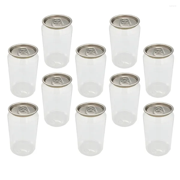 Geschirr-Sets 10 Stück Milch Tee Becher Deckel Dessert Aufbewahrungsflaschen Stilvoller Kaffee Das Haustier Leeres Ring-Pull-Getränk