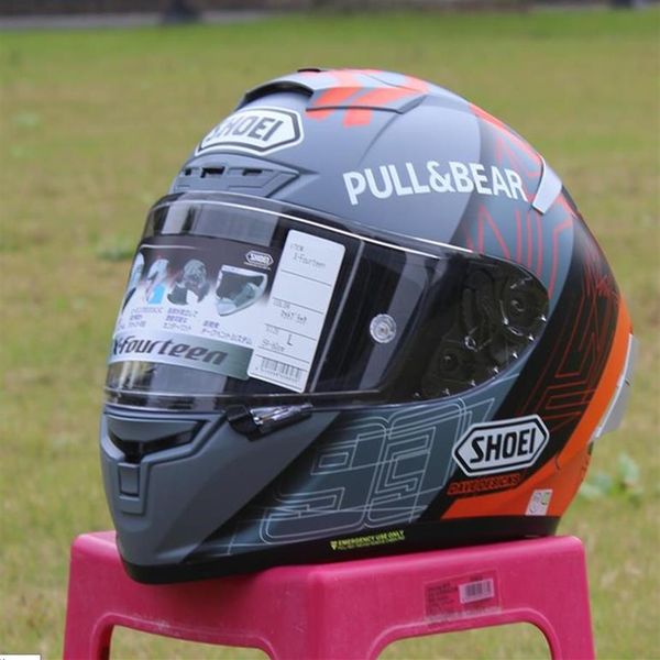 Motorradhelme SHOEI X14 Helm X-Fourteen R1 60th Anniversary Edition Schwarz Orange Full Face Racing Casco De Motocicl286G