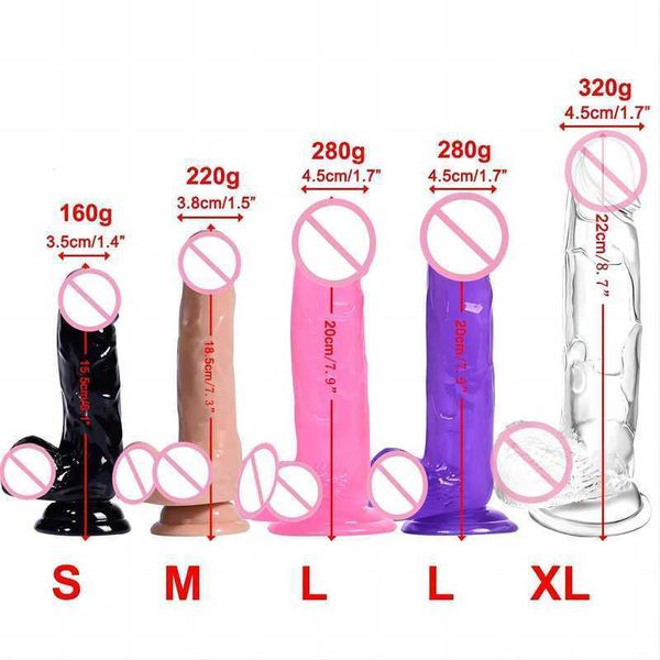 Riesiger langer Jelly-Dildo, realistischer Penis für Erwachsene, Hieha, Damen, Gay, Gummi, Unisex, Gode mit Saugnapf, Phallus