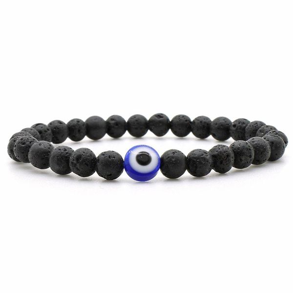 Bracciale con occhi diabolici turchi con perline Perline in pietra naturale nera Ossidiana Uomo Braslet per donna Yoga Accessori per gioielli a mano Drop Delive Dh8Ui