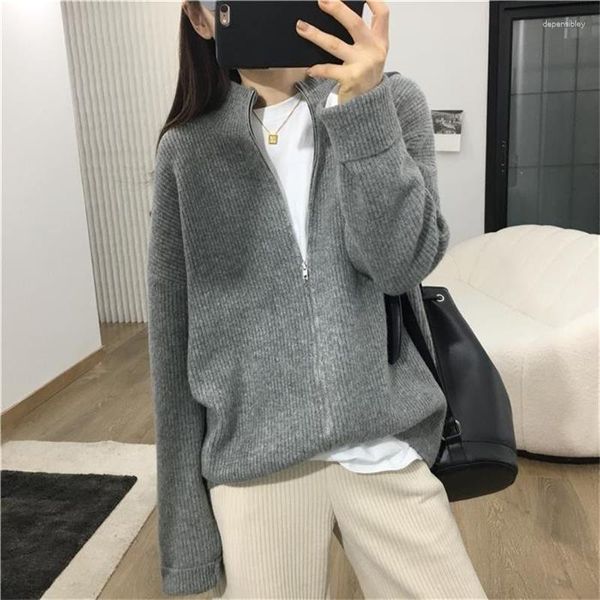 Frauen Strick Herbst Winter Strickjacke Frauen Kaschmir Pullover Stricken Warm Halten Koreanische Mode Jacke Tops Mantel