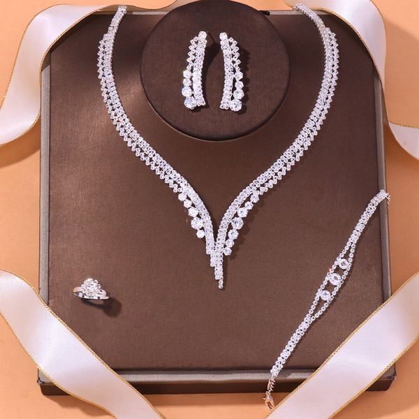 Set di gioielli da sposa Stonefans Collana di cristallo rotonda semplice per le donne Accessori da sposa Africa Set Regalo da damigella d'onore 230804