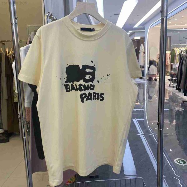 Französisches Marken-T-Shirt „B Home“, Paris, Aufdruck, modische Kleidung, Herren, Damen, Doodle-Buchstabe, Designer, Unregelmäßigkeiten, Grafik, Baumwollqualität, Kleidung, kurzärmelige T-Shirts