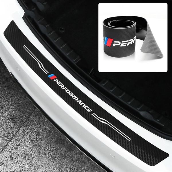 Per BMW E90 E92 E46 F20 F30 F15 E70 E71 G30 M Performance Paraurti posteriore Trim Sticker PVC Gomma morbida Car Trunk Guard Plate Strip235t