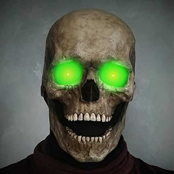 Maschere per feste 2 pezzi Halloween Full Head Skull Mask 3d Skeleton Horror Latex Mask Cosplay Party Decor 2022 Skull Helmet Costume Puntelli per adulti J230807