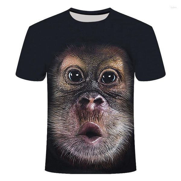 Magliette da uomo Moda Divertente Scimmia Estate Casual Modello animale T-Shirt Harajuku Personalità Tees Hip Hop Stampa 3D Top manica corta