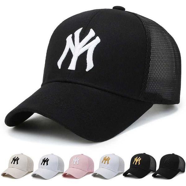 Neue Sommer Unisex Frauen Männer Baseball Caps Männlich Weiblich Atmungsaktive Mesh Snapback Hüte Schwarz Casual Sport Hüte Kappe Für Frauen männer