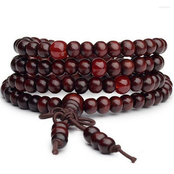 Charm Armbänder 8mm 108 Holzperlen Kette Buddhistisches Armband Für Frauen Männer Einfache Buddha Meditation Gebet Perlen Schmuck Geschenke