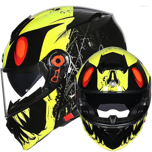 Capacetes de motocicleta Capacete Masculino Lentes Duplas Facelift Anti-Nevoeiro Capacete De Moto para todas as estações