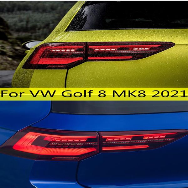 Golf için Otomatik Arka Lamba 8 LED Kuyruk Işığı 2021 MK8 DRL Ters Tur Sinyal Fren Sisi Arka Ilights Montajı255Z
