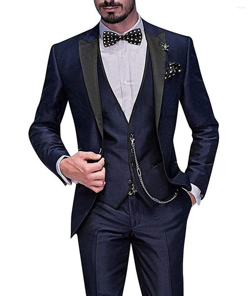 Herrenanzüge Ehioe2023 Anzug Slim Fit 3-teilig Burgunderrot Smoking Gentle-Herren Hochzeit Revers Bräutigam Terno (Jacke, Hose, Weste)