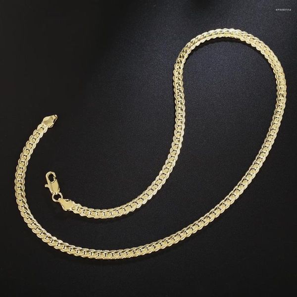 Цепочки 925 штампованные серебряные ожерелья украшения 18 тыс. Золото.