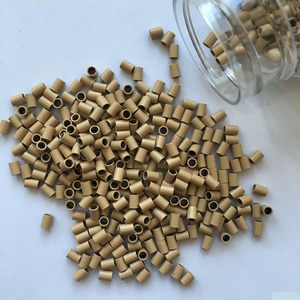 Altro Anello di rame piatto da giardino per la casa per capelli Stick I-Tip Euro Locks Micro Links Anelli 1000Pcs / Bottle 3.0X2.4X4.0Mm Colore biondo scuro Dhslj