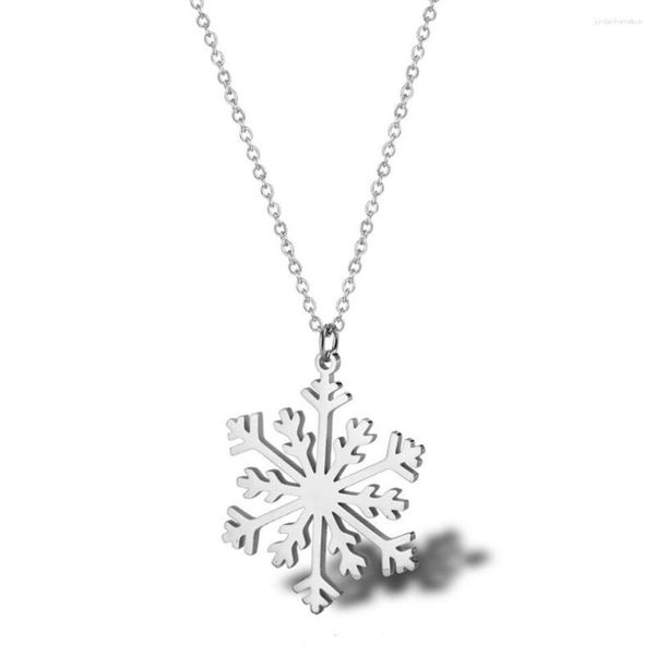 Collane con ciondolo in acciaio inossidabile delicato moda neve inverno collana gioielli regalo donna