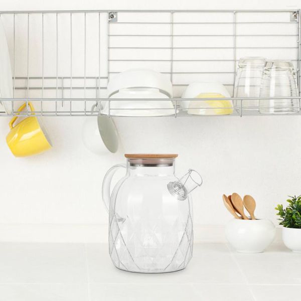 Conjuntos de louça Recipiente de leite de vidro para geladeira jarros com tampas água grande suco geladeira chá