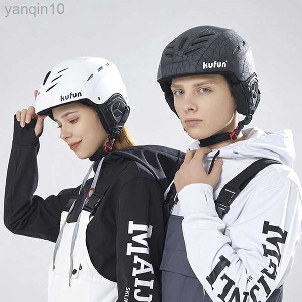 Capacetes de esqui Capacete de esqui para esportes de inverno skate masculino mulher preto ABS EPS rígido segurança ciclismo snowmobile patinação adulto metade HKD230808