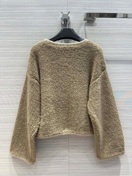 Damen-Strick-Fleece-Heavy-Industrie-Alpaka-Teddy-Jackenmantel 2023 Damen Lazy Advanced Verdickter Pullover-Cardigan High-End