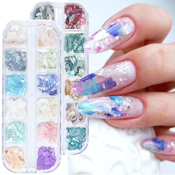 Nail Glitter Abalone Shell per unghie Madreperla Art Mica Slice Mermaid Flakes Decorazione estiva Manicure Paillettes GLBH 230808