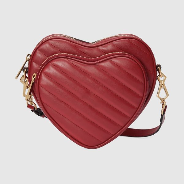 Borsa firmata per ragazze Borsa a mano in soffice pelliccia sintetica a forma di cuore BORSA A SPALLA MINI CUORE A INTRECCIO borsa a tracolla pochette in vera pelle