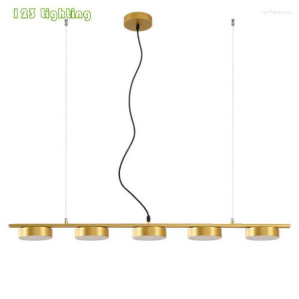 Kronleuchter Moderne LED Restaurant Bar Pendelleuchte Büro Hängend Gold/Schwarz Körper Kabel Einstellbar Minimalistisch Nordic