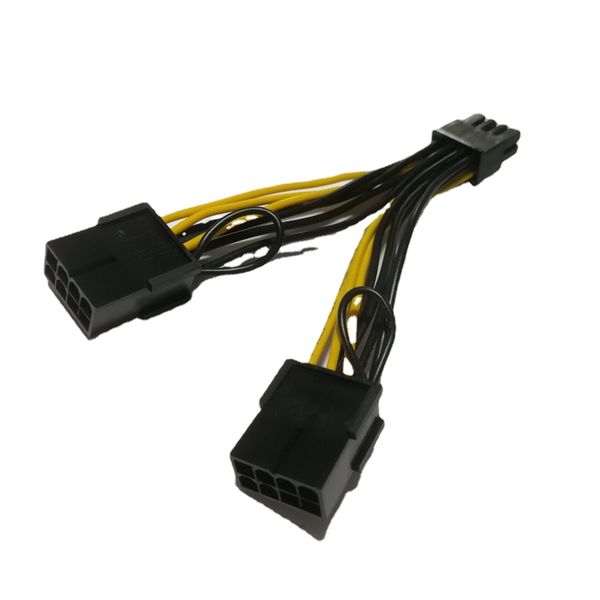 Placa de vídeo PCI-E 8 pinos macho para duas portas fêmea cabo de alimentação 18AWG fio para Nvidia Tesla K80 M40 M60 P40 P100 GPU