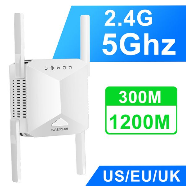 Router 5Ghz Wireless WiFi Ripetitore 1200Ms Router Wifi Booster 24G Home Banda a lungo raggio Extender di rete 5G Amplificatore di segnale 230808