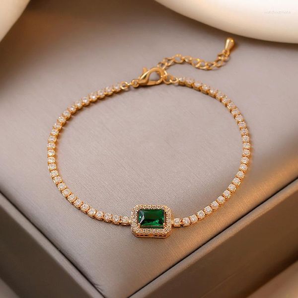 Очарование браслетов блестящее зеленое кристаллическое браслет для женщин с этим