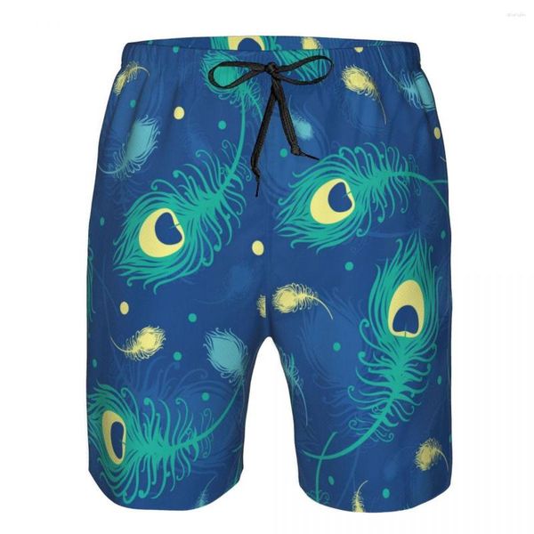 Pantaloncini da uomo Piume di pavone volanti Modello Quick Dry Nuoto per uomo Costumi da bagno Costume da bagno Costume da bagno Abbigliamento da spiaggia