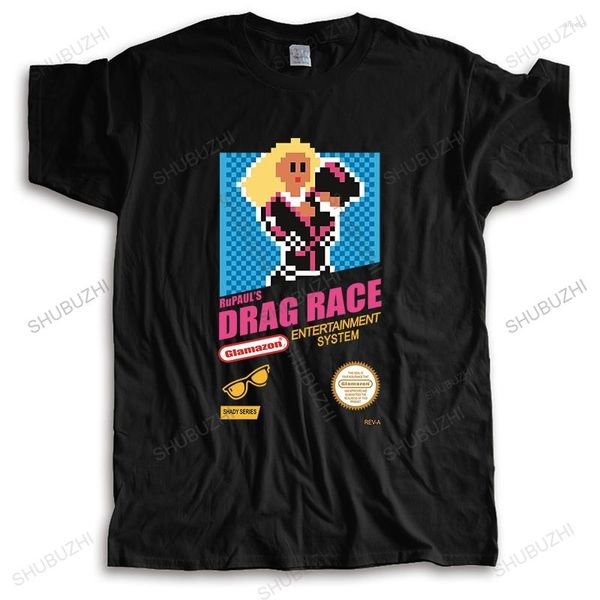 Camisetas masculinas, homem, moda, verão, estampa engraçada, camiseta, tops, camiseta de algodão, gola redonda, preta, camiseta Rupaul Drag Race