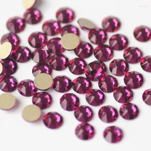 Decorazioni per nail art YANRUO 8 grandi piccole sfaccettature cristallo fucsia strass vetro fai da te per abiti / accessori per gioielli