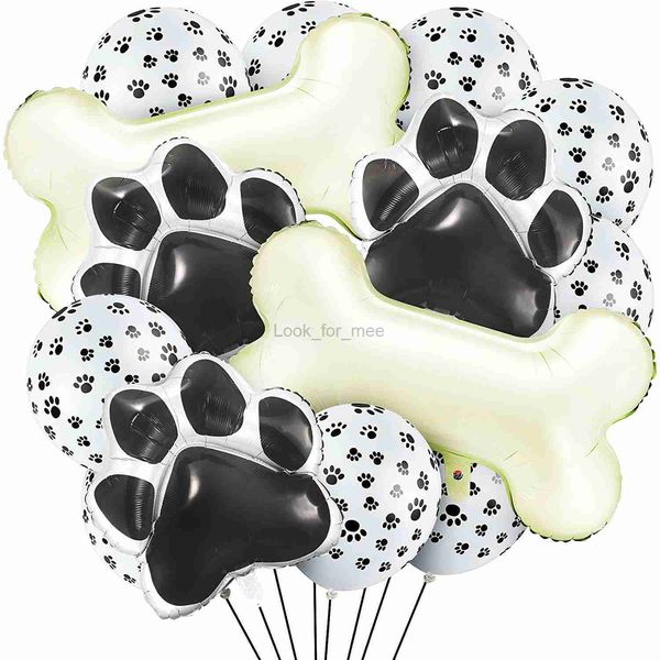 Palloncini in lamina di lattice stampa zampa di cane Palloncini in lamina a forma di osso Puntelli per animali domestici Forniture per feste di compleanno per bambini Decorazioni per esterni HKD230808