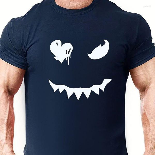 Camisetas masculinas Evil Smile Trend Camiseta masculina de manga curta presente inovador