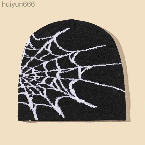 Luxuriöse Herren-Beanie-Mütze, Designer-Mode, Spinnennetz-Jacquard-Strickmütze, Herbst- und Winter-Kälteschutz, warme Wollmütze, vielseitige gekühlte Mütze