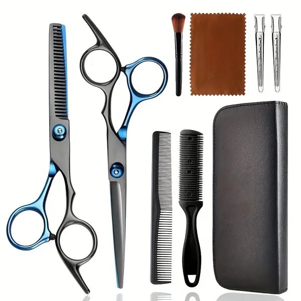 Professionelles Haarschneidescheren-Set, Friseurscheren-Set mit Haarschere, Effilierschere, Salon-Haarschnittschere, Haarschneideschere für Männer, Frauen, Haustiere