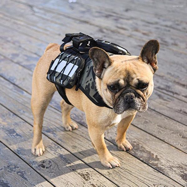 Capas para assento de carro para cachorro Oxford Pano para transporte de animais de estimação Mochila Harness Portable Dogs Training Colete para armazenamento de garrafa de água Brinquedo de lanche