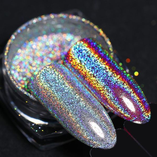 Unha Glitter 1 Caixa Pó Prata Preto Cromo Efeito Espelho Pigmento Brilhante Pó Acessórios Manicure 230808