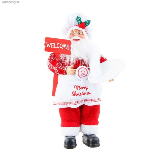 Enfeites de Natal Em Pé Postura Sentado Chefe de Natal Decoração de Boneca Idosa Arranjo de Decoração de Cena L230620