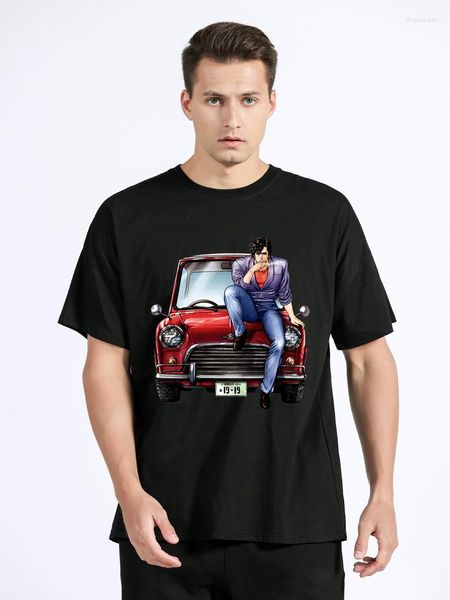 T-shirt da uomo Abbigliamento da uomo Nicky Larson City T-shirt stampata anime Top T-shirt estiva Cartoon T-shirt in cotone T-shirt Casual Streetwear