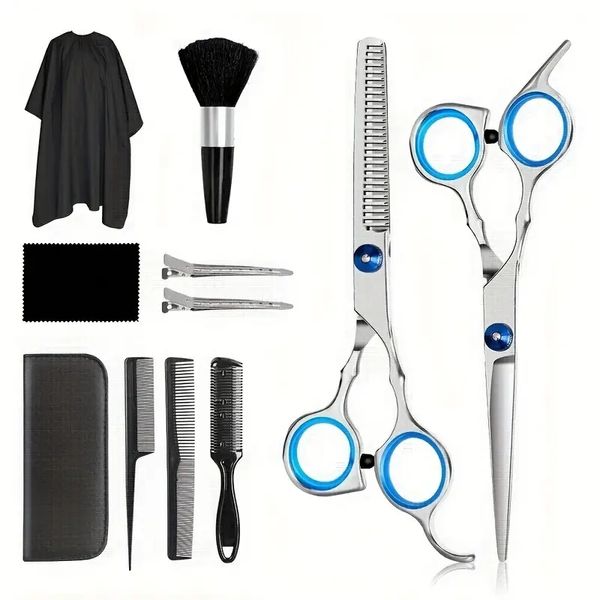 Набор ножниц с разрезанием волос, набор для ножниц с парикмахерской из нержавеющей стали 11 шт.
