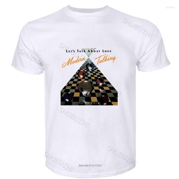Herren T-Shirts Shirt Schwarz Tops für Männer Modern Talking - Let's Talk About Love Cover DTG Sommer T-Shirt Plus Größe
